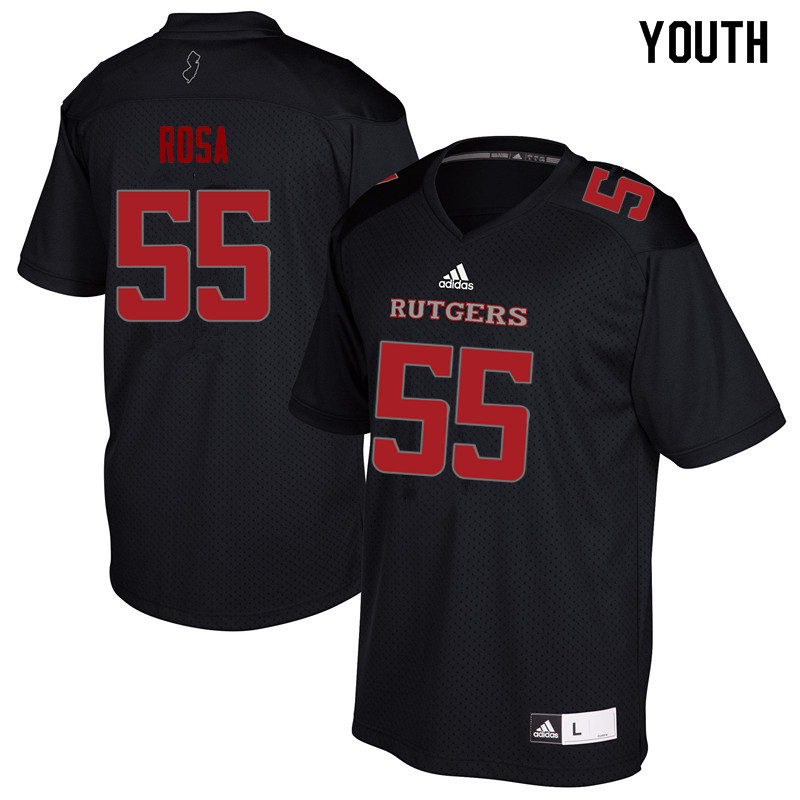 Youth #55 Austin Rosa Rutgers Scarlet Knights College Football Jerseys Sale-Black